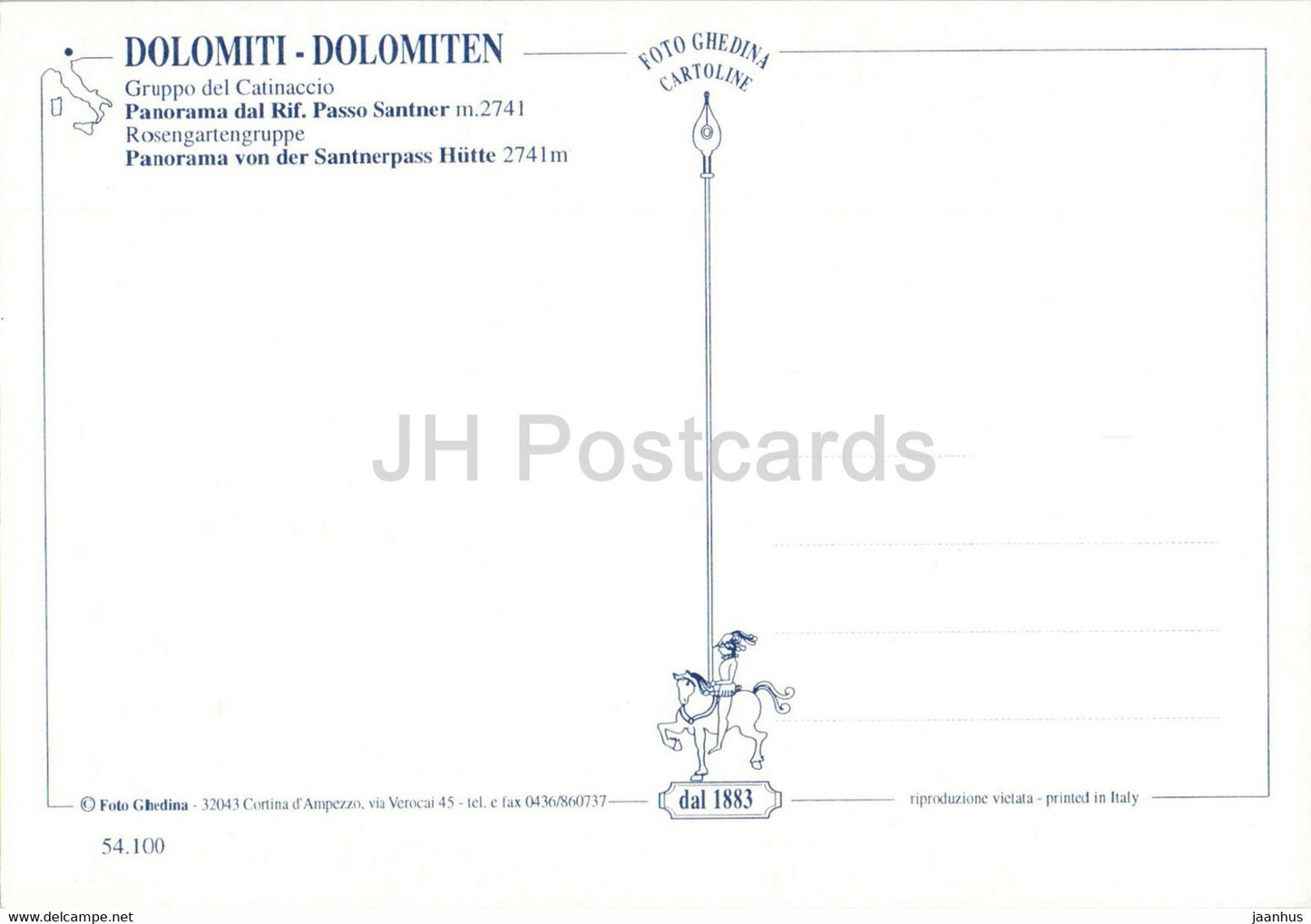 Panorama dal Rifugio Passo Santner - Gruppo del Latemar - Rif Coronelle - Italy - unused