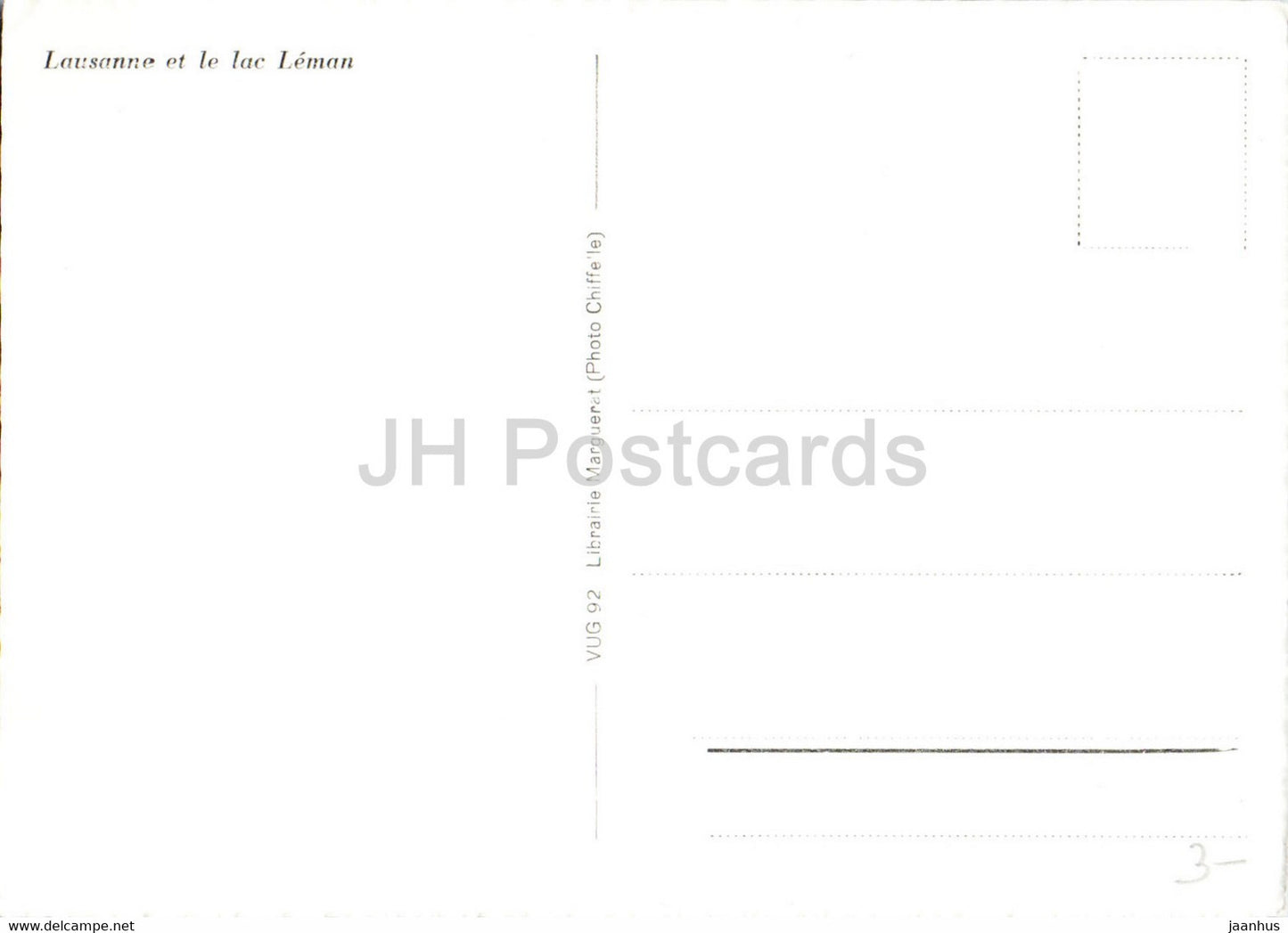 Lausanne et le Lac Léman - carte postale ancienne - Suisse - inutilisée