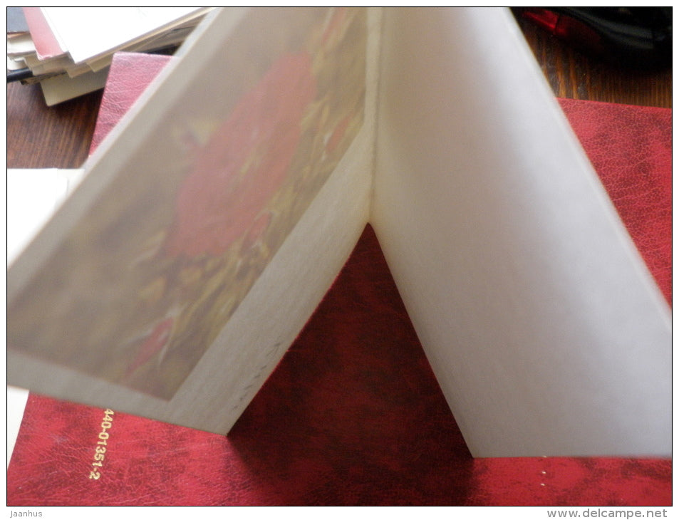 Invitation card - flowers - 1981 - Estonia - USSR - unused - JH Postcards