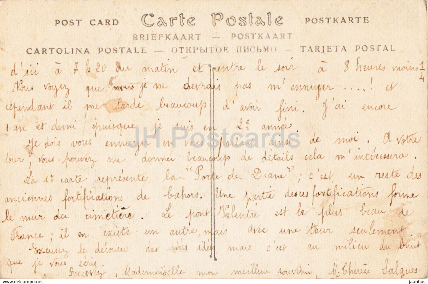 Cahors - Le Pont Valentre - pont - 74 - carte postale ancienne - 1911 - France - occasion