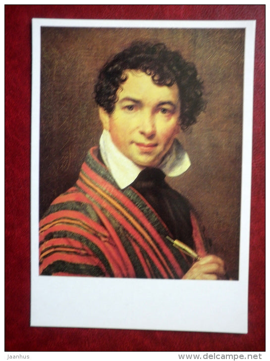 painting by Orest Kiprensky , Self-Portrait , 1828 - russian art - unused - JH Postcards