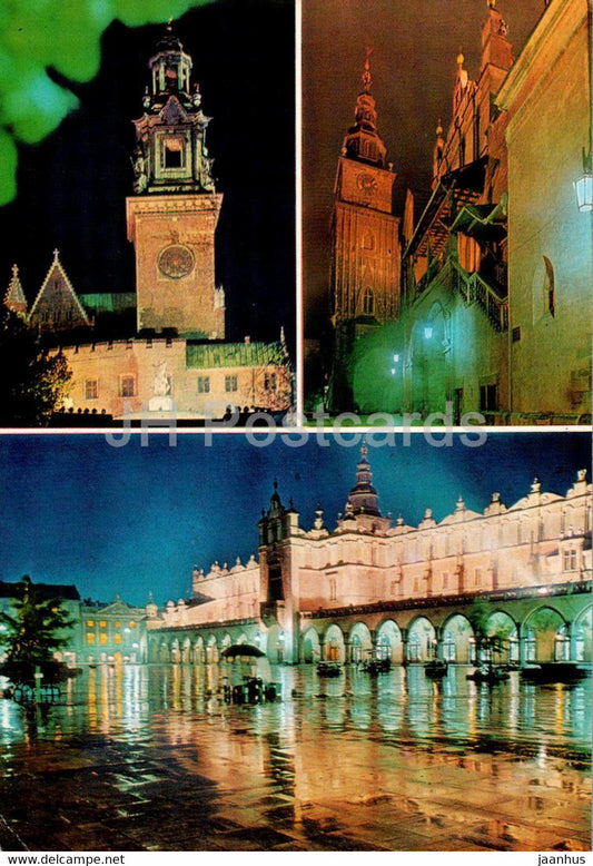 Krakow - Wieza Zegarowa - Wieza Ratuszowa - Rynek Glowny - Clock Tower - Town Hall Tower - Main Square - Poland - unused - JH Postcards