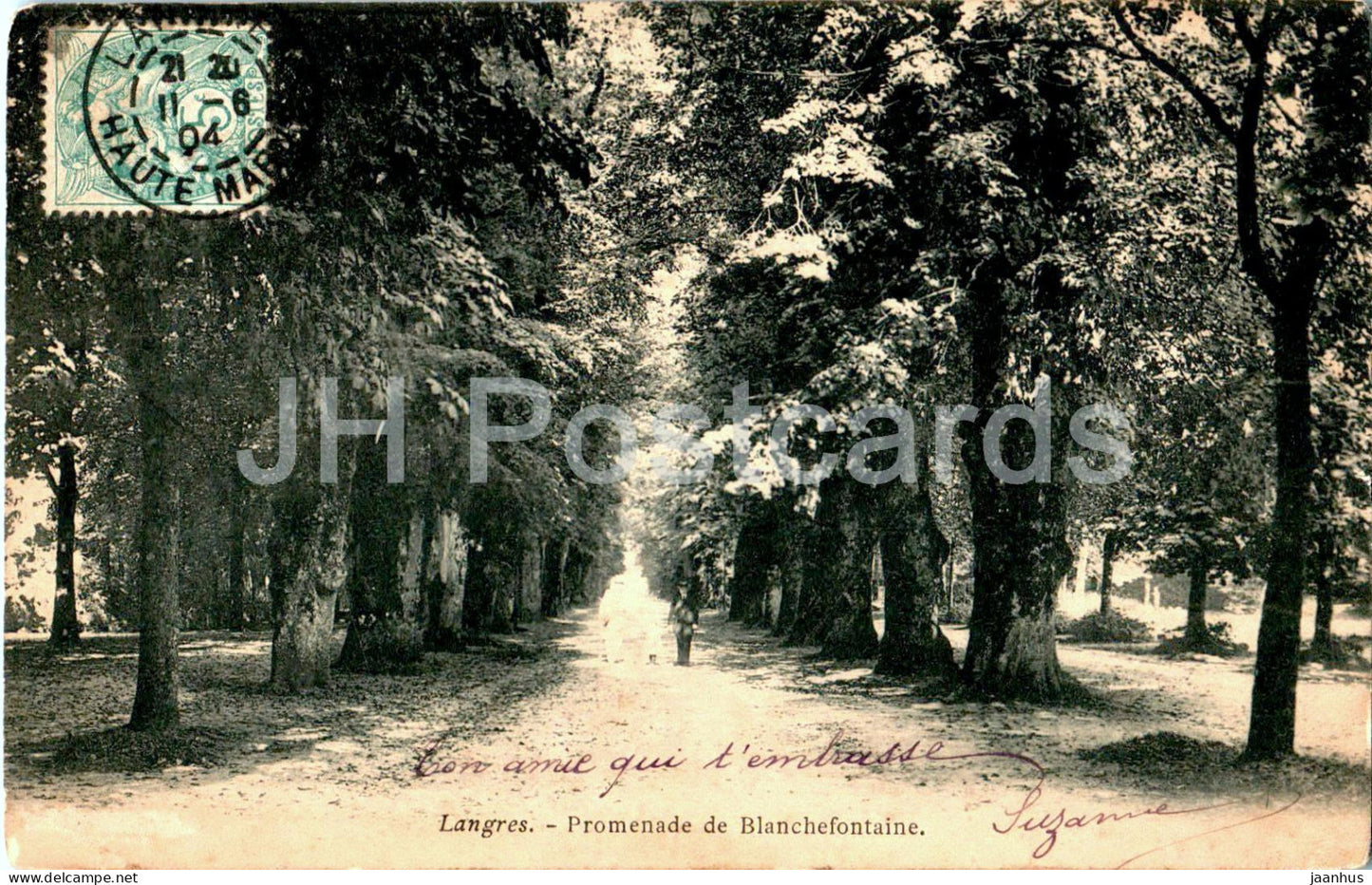 Langres - Promenade de Blanchefontaine - old postcard - 1904 - France - used - JH Postcards