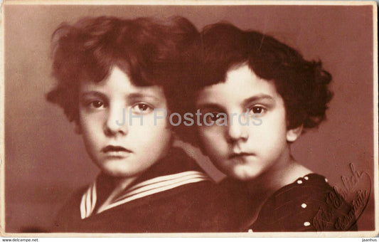 boys - Foto Ehrlich - old postcard - France - unused - JH Postcards