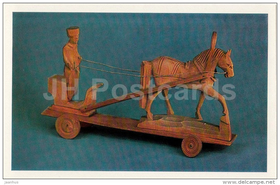 Horse-Drawn Sleigh , Vladimir Province - Russian Folk Toys - 1984 - Russia USSR - unused - JH Postcards