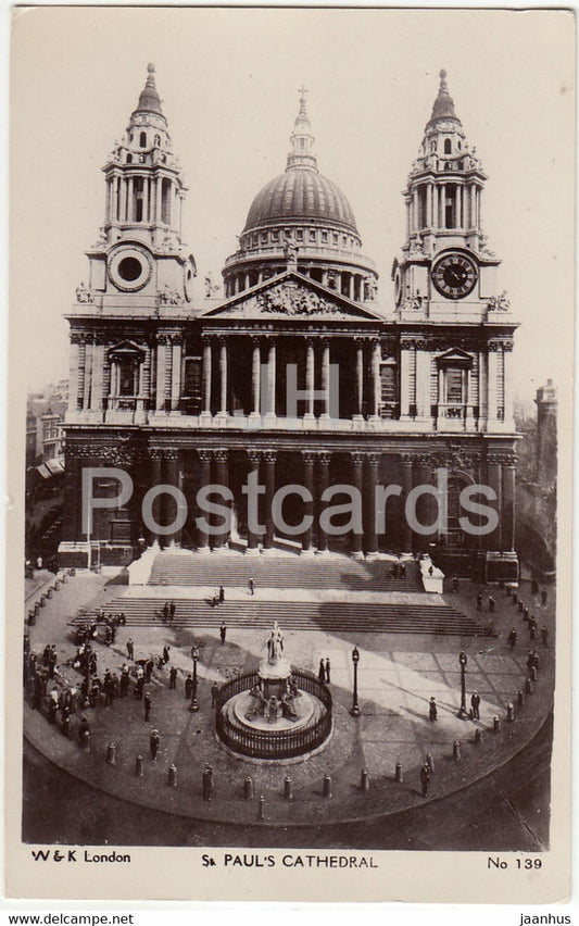 London - St Paul's Cathedral - W & K London - 139 - old postcard - 1925 - England - United Kingdom - used - JH Postcards