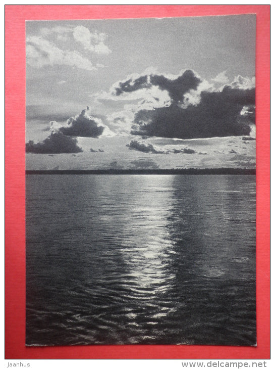 Sunset on the Yenisey river - Yenisei River - 1956 - Russia USSR - unused - JH Postcards