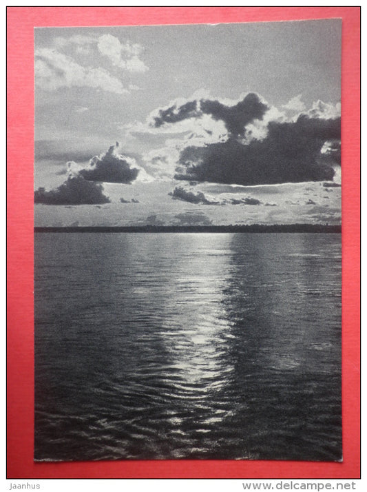 Sunset on the Yenisey river - Yenisei River - 1956 - Russia USSR - unused - JH Postcards