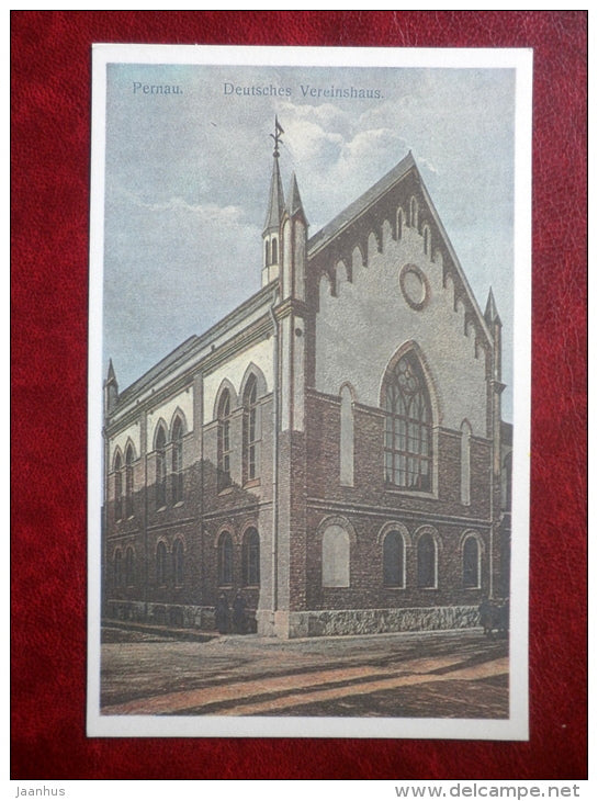 Pärnu - Pernau - a Club and Schoolhouse of German Society - old postcard REPRODUCTION!!! - 1984 - Estonia USSR - unused - JH Postcards