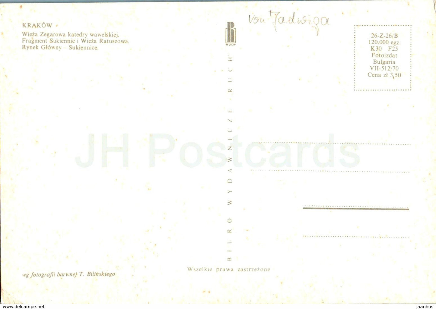 Krakow - Wieza Zegarowa - Wieza Ratuszowa - Rynek Glowny - Clock Tower - Town Hall Tower - Main Square - Poland - unused
