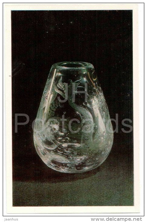 M. Roosma - Vase , Guardian of the Ern , 1956 - glass - Applied Art in Soviet Estonia - unused - JH Postcards