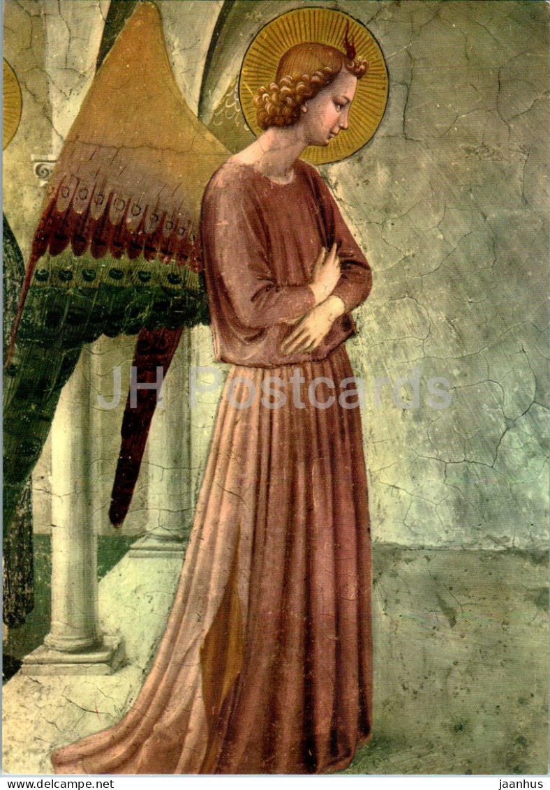 Firenze - Musei S Marco - painting by Vicchio di Mugello - The Annunciation  - Detail of an Angel - 111 - Italy - unused - JH Postcards