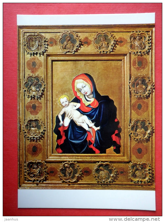 Bohemian Master , before 1400 , Madonna with Child , called Svatovitska - Czech Gothic Art - Czechoslovakia - unused - JH Postcards