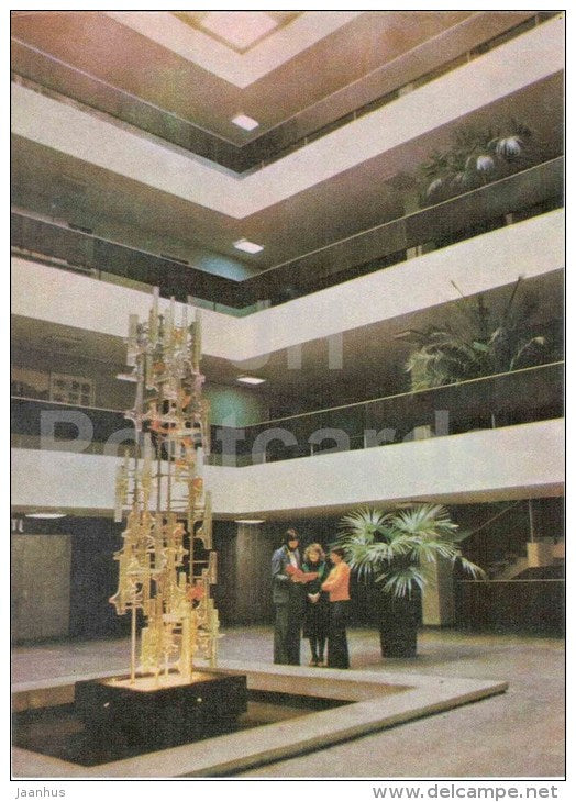stained glass composition in the Institute of Town Planning - Kaunas - 1981 - Lithuania USSR - unused - JH Postcards