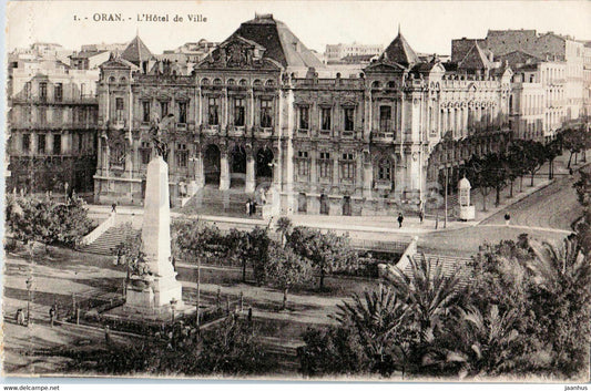 Oran - L'Hotel de Ville - 1 - old postcard - Algeria - unused - JH Postcards