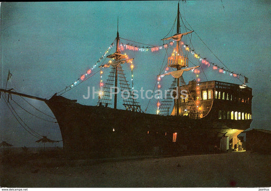 Slantchev Briag - Sunny Beach - bar - frigate - ship - 1984 - Bulgaria - used - JH Postcards