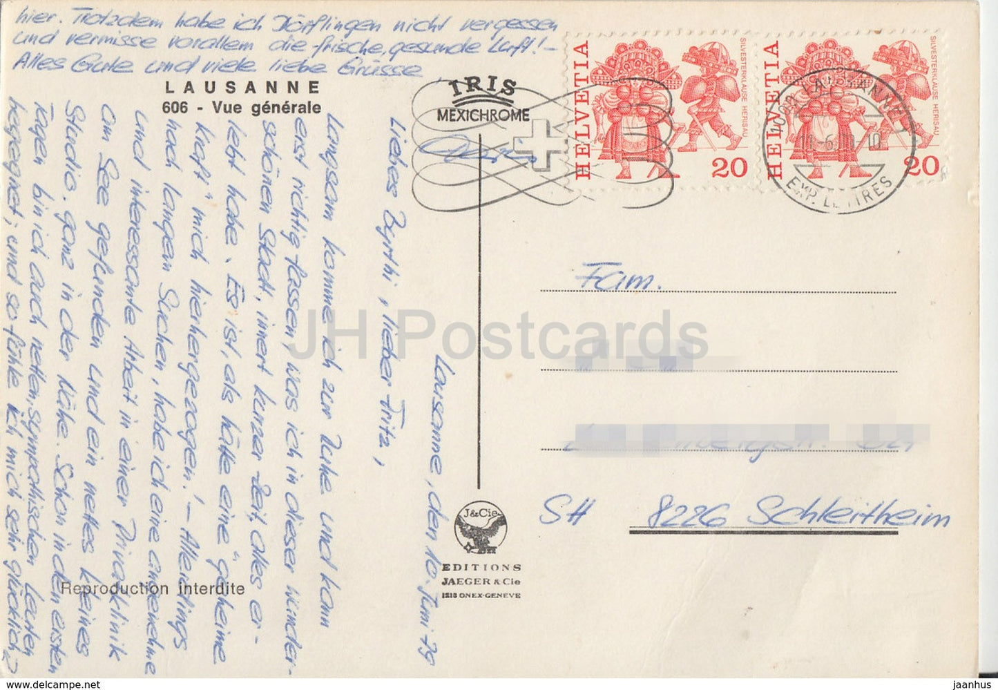 Lausanne - vue generale - 606 - 1979 - Switzerland - used