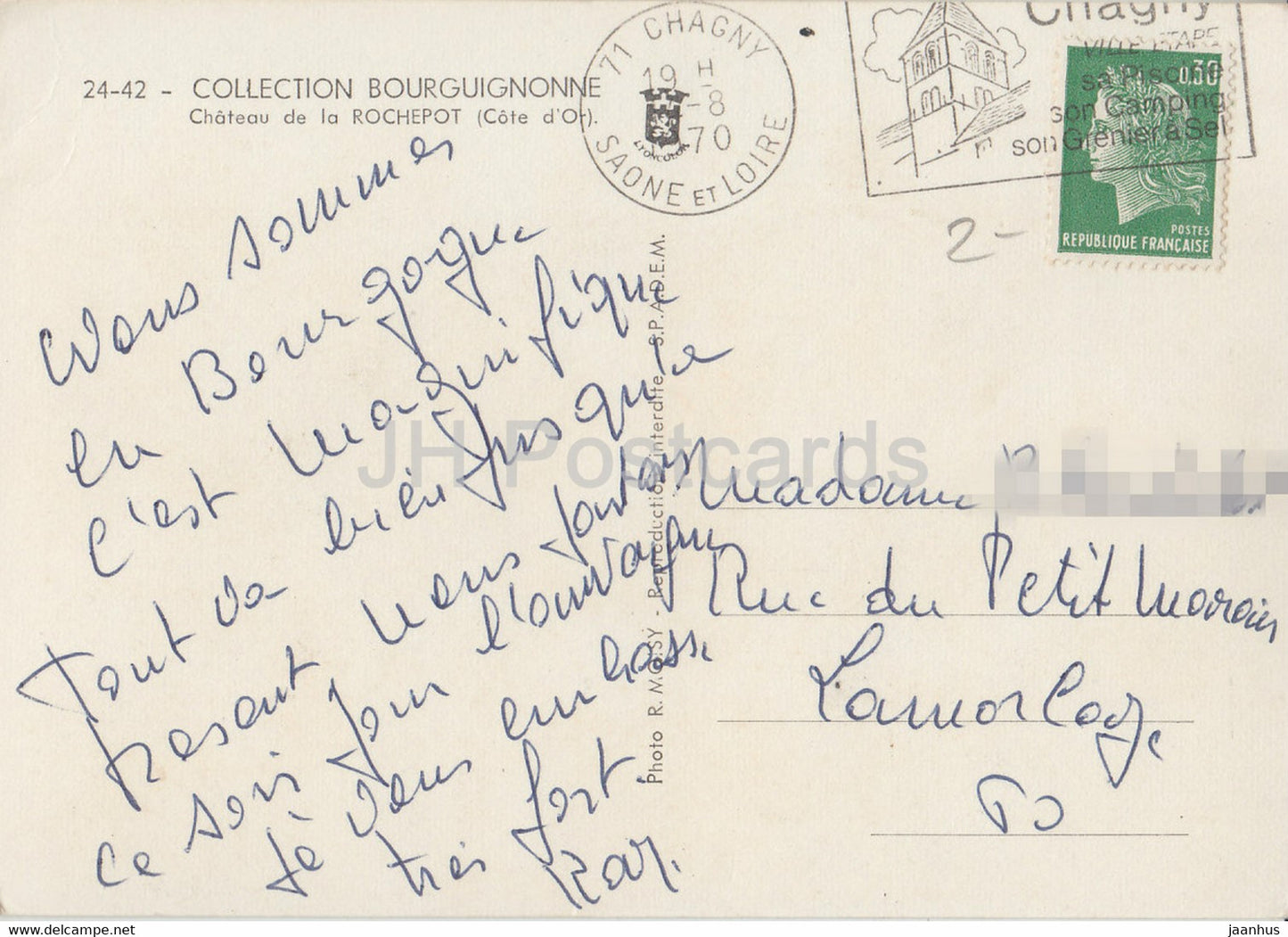 Chateau de Rochepot – Sammlung Bourguignonne – Schloss – 1970 – Frankreich – gebraucht