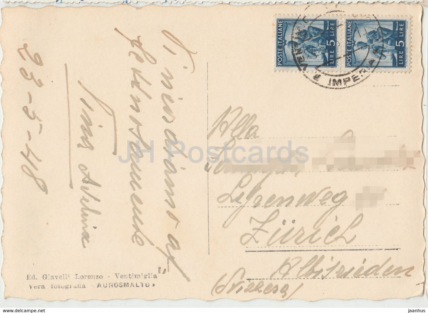 Ventimiglia - Citta Vecchia - old postcard - 1948 - Italy - used