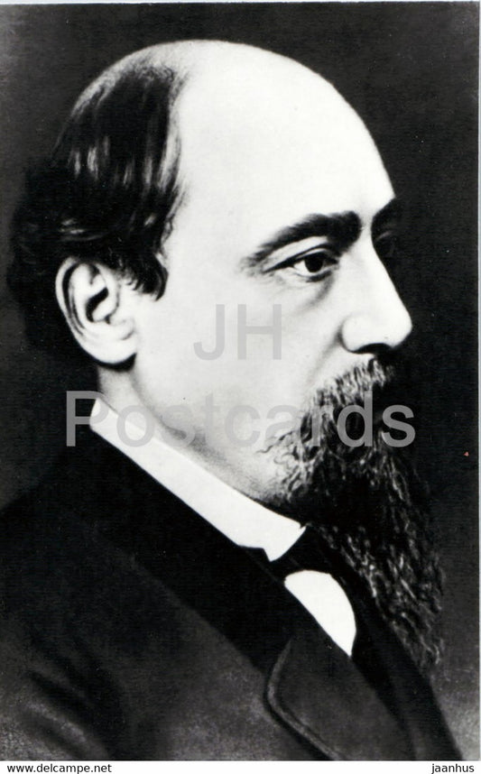 Russian writer Nikolay Nekrasov - famous people - 1976 - Russia USSR - unused - JH Postcards