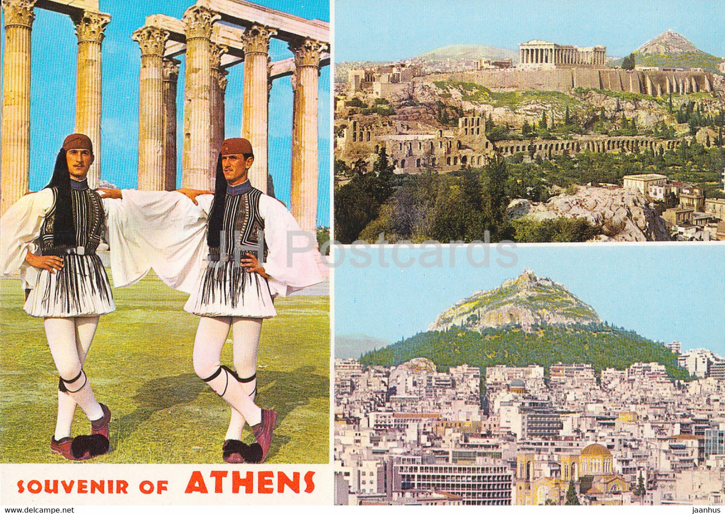 Souvenir of Athens - folk costumes - multiview - 391 - Greece - unused - JH Postcards