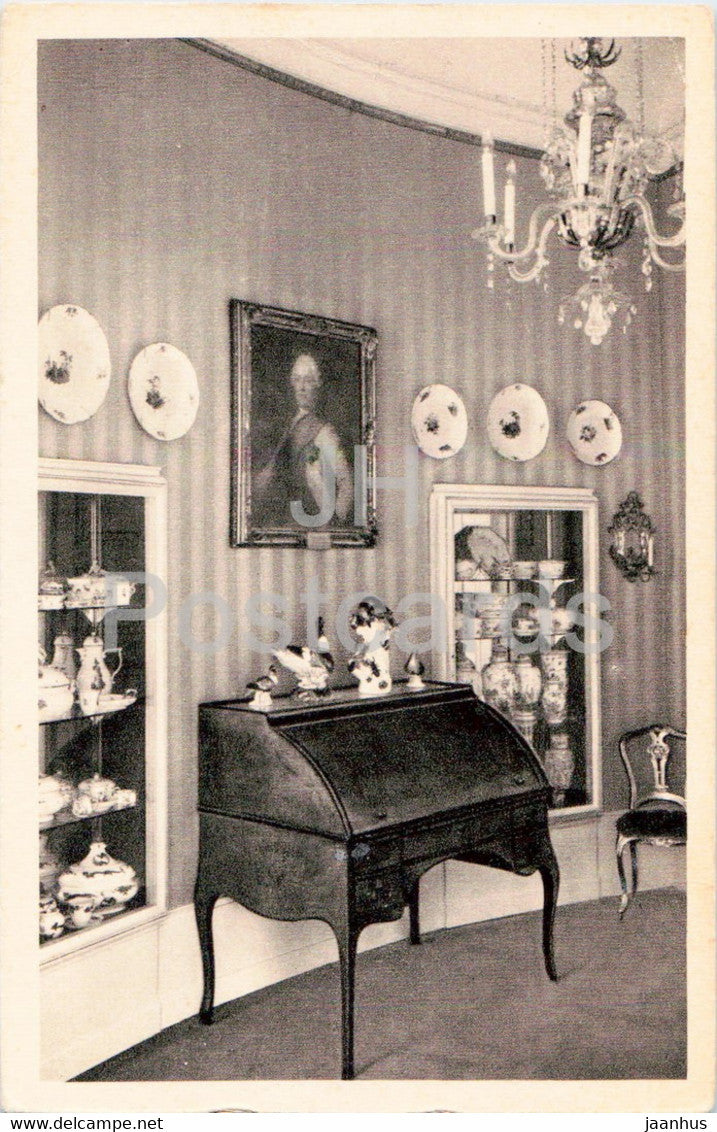 Jagdschloss Moritzburg - Porzellanquartier - Zimmer Konig Friedrich Augusts - castle - old postcard - Germany - unused - JH Postcards
