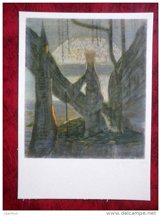 Painting by Lithuanian composer M. K. Ciurlionis - A Fairy - Tale III - lithuanian art - 1976 - unused - JH Postcards