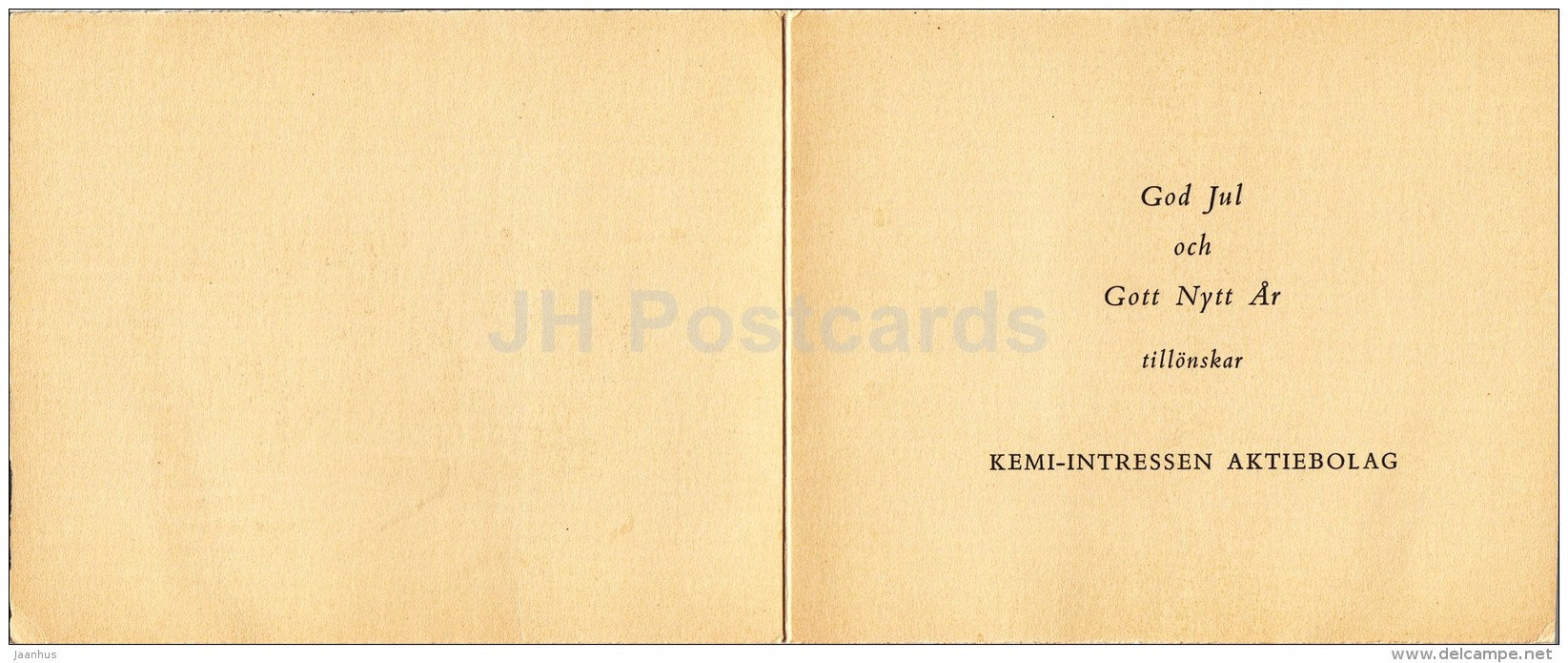 Christmas Greeting Card - illustration - Stockholm - Stortorget - unused - JH Postcards