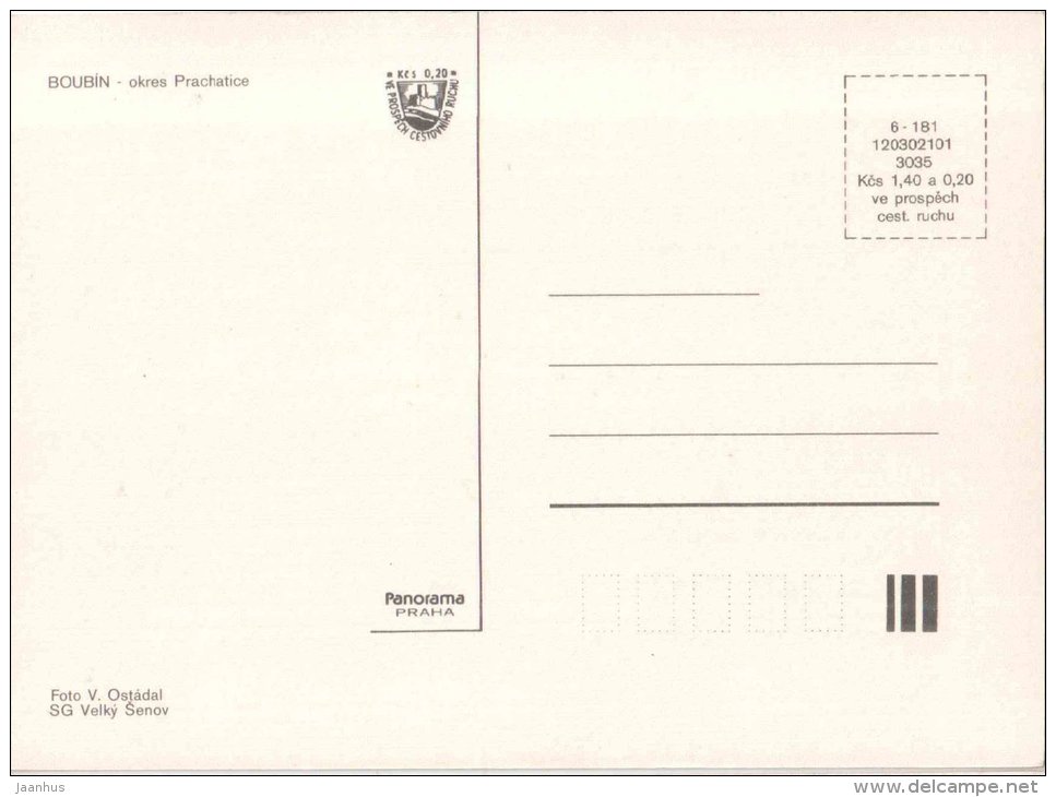 Boubin and Boubin Forest near Prachatice - Czechoslovakia - Czech - unused - JH Postcards