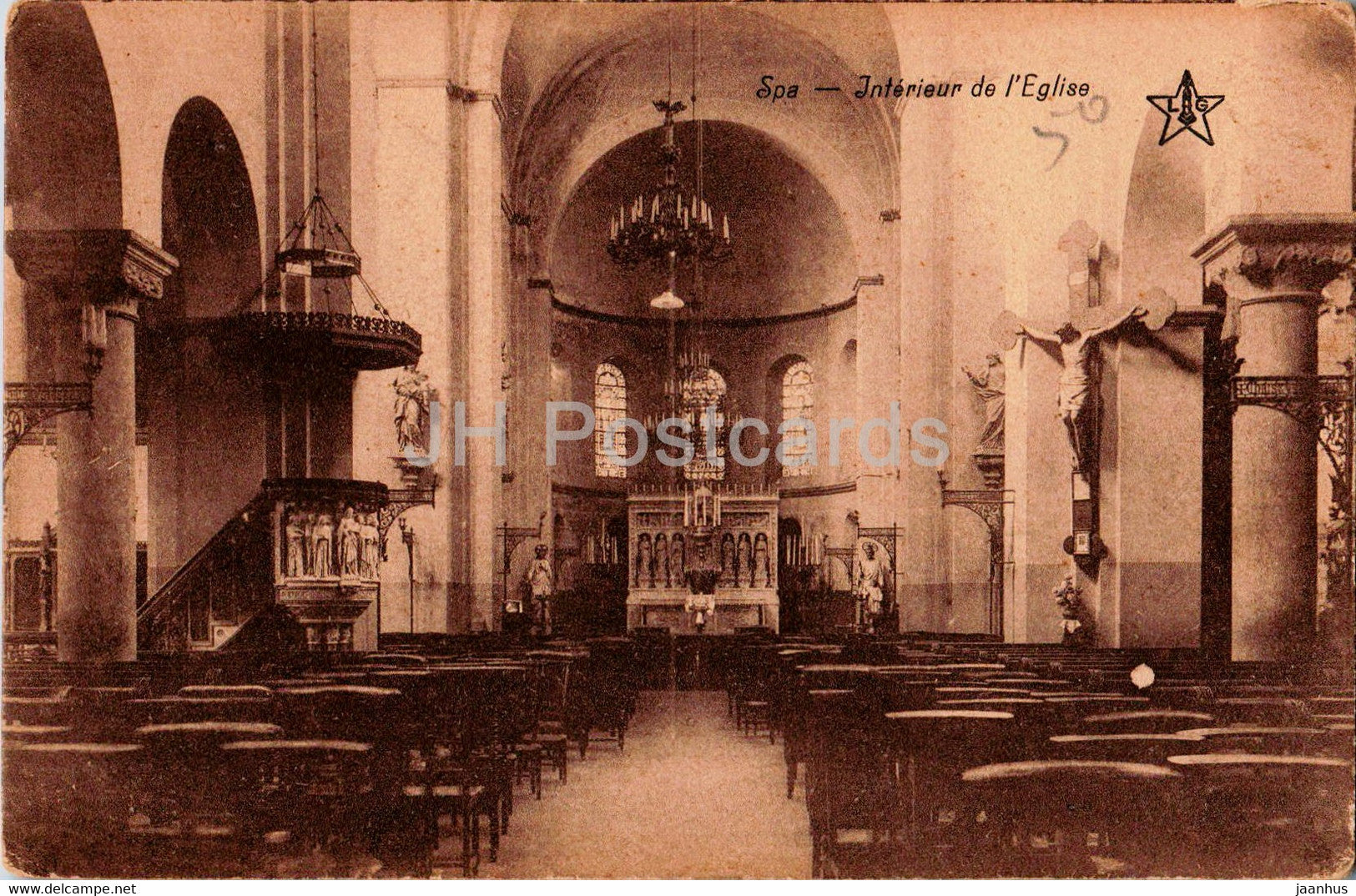 Spa - Interieur de l'Eglise - church - old postcard - Belgium - unused - JH Postcards