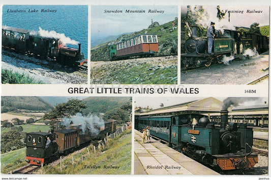 Great Little Trains of Wales - railway - locomotive - United Kingdom - Wales - unused - JH Postcards