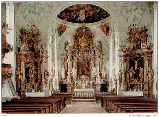 Passionsspieldorf Oberammergau - Pfarrkirche St. Peter und Paul - church - Germany - gelaufen - JH Postcards