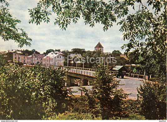 Bauska - bridge - Latvian Views - old postcard - Latvia USSR - unused - JH Postcards