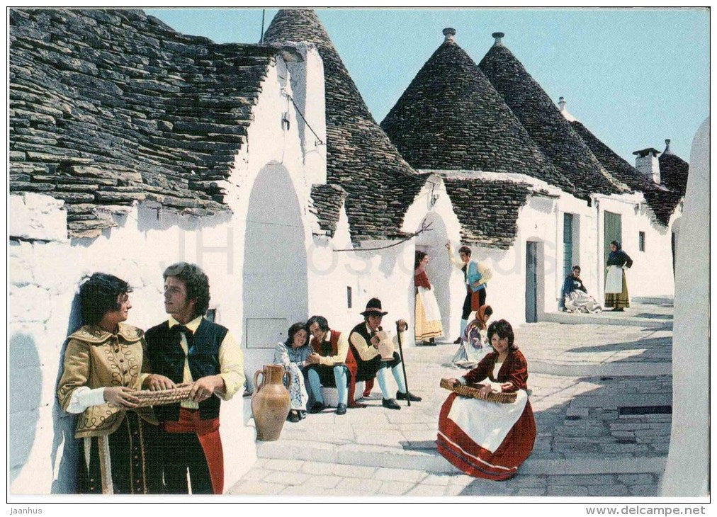 Via Montenero , Trulli e folklore - street , folklore - Alberobello - Bari - Puglia - Italia - Italy - unused - JH Postcards
