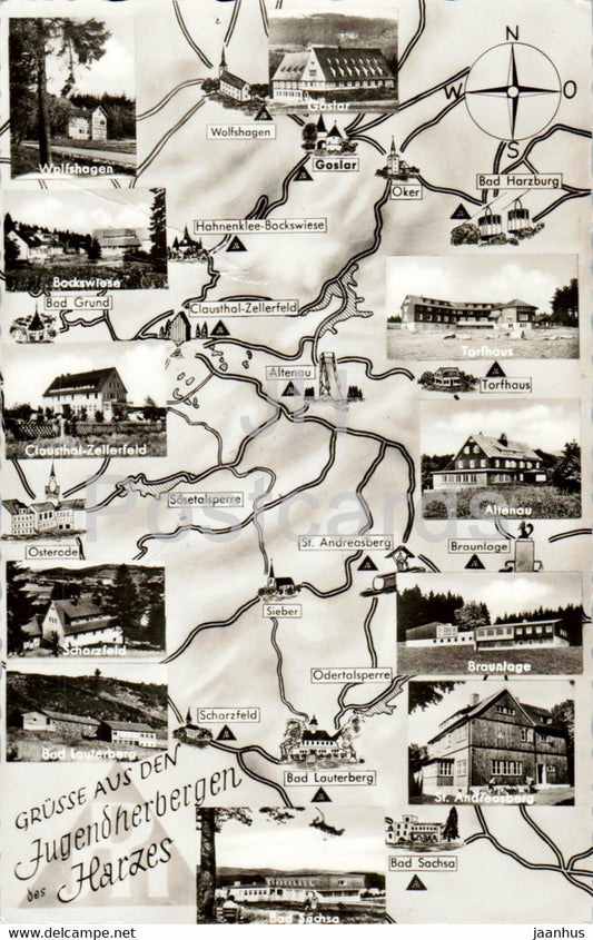Grusse aus den Jugendherbergen des Harzes - old postcard - Germany - unused - JH Postcards