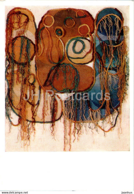 gobelin by Sarma Eglite - Indian Summer - applied art - Latvian art - 1977 - Latvia USSR - unused - JH Postcards