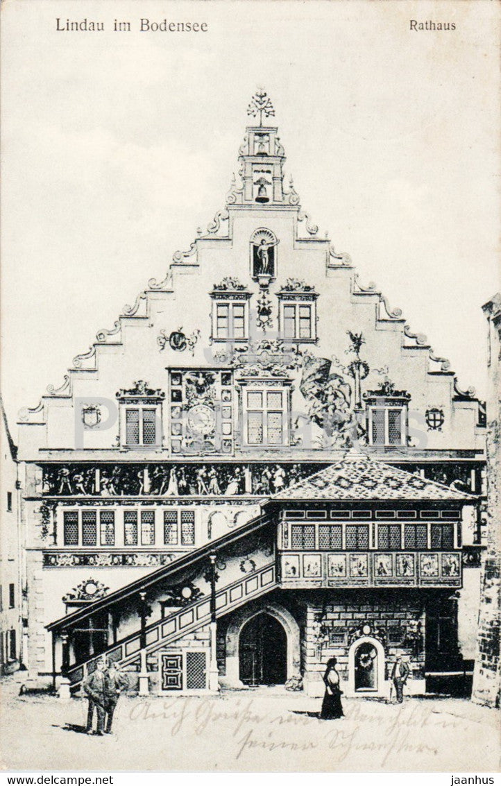 Lindau im Bodensee - Rathaus - town hall - old postcard - Germany - used - JH Postcards