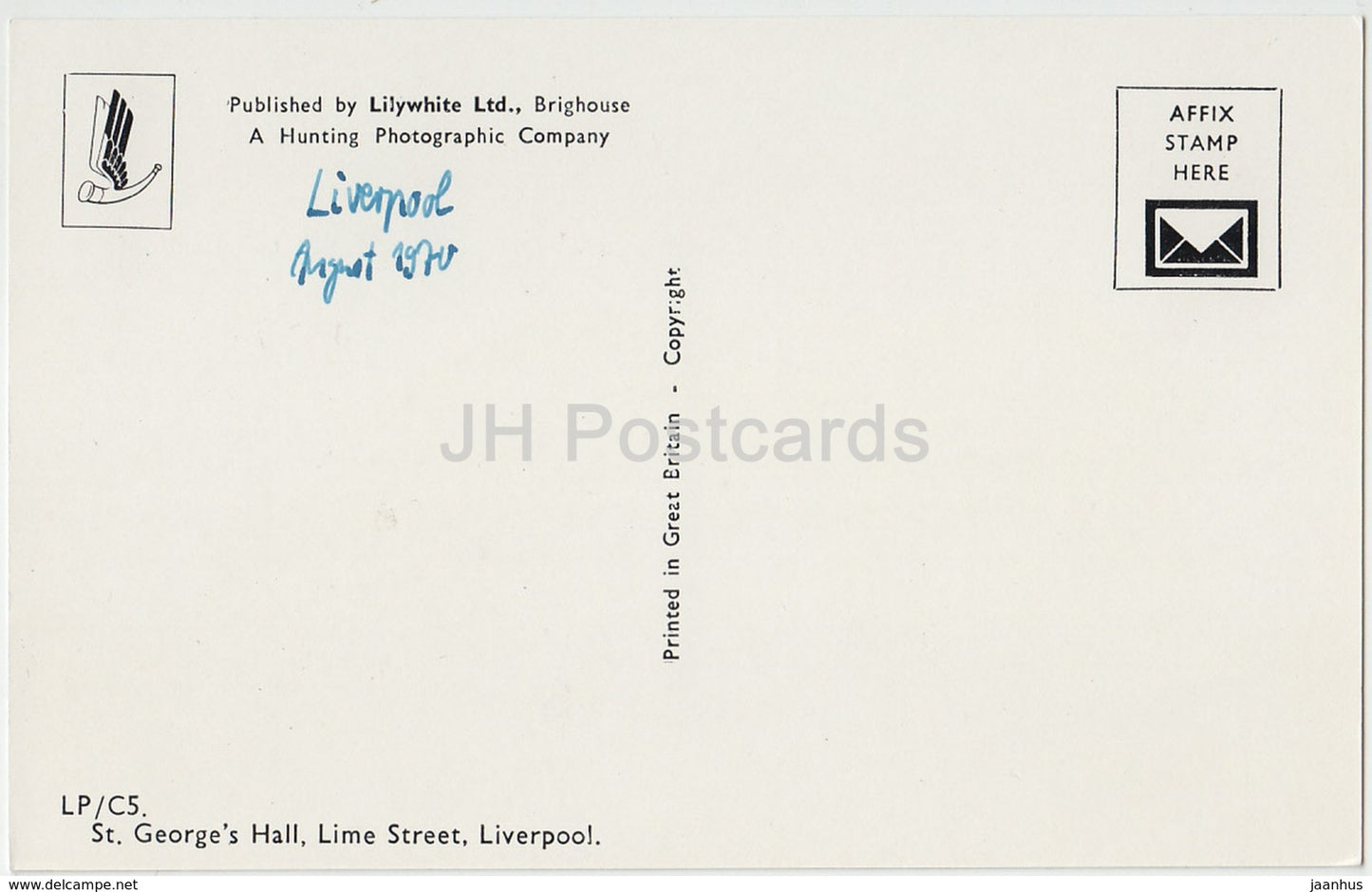 Liverpool - St. George' s Hall - Lime Street - 1970 - United Kingdom - England - used