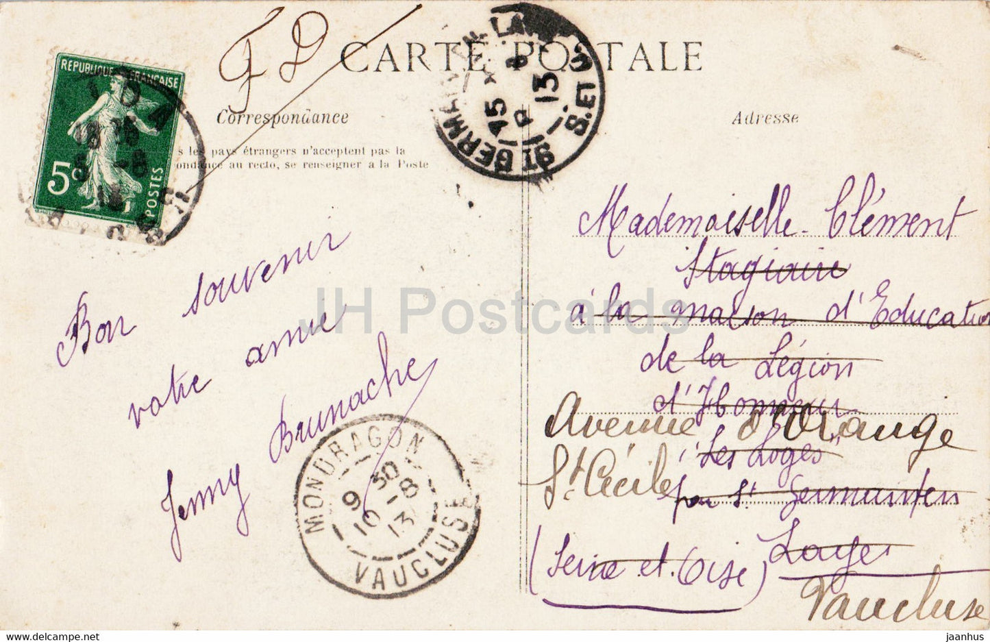 Bou Saada - La Rivière - 10 - carte postale ancienne - 1913 - Algérie - occasion