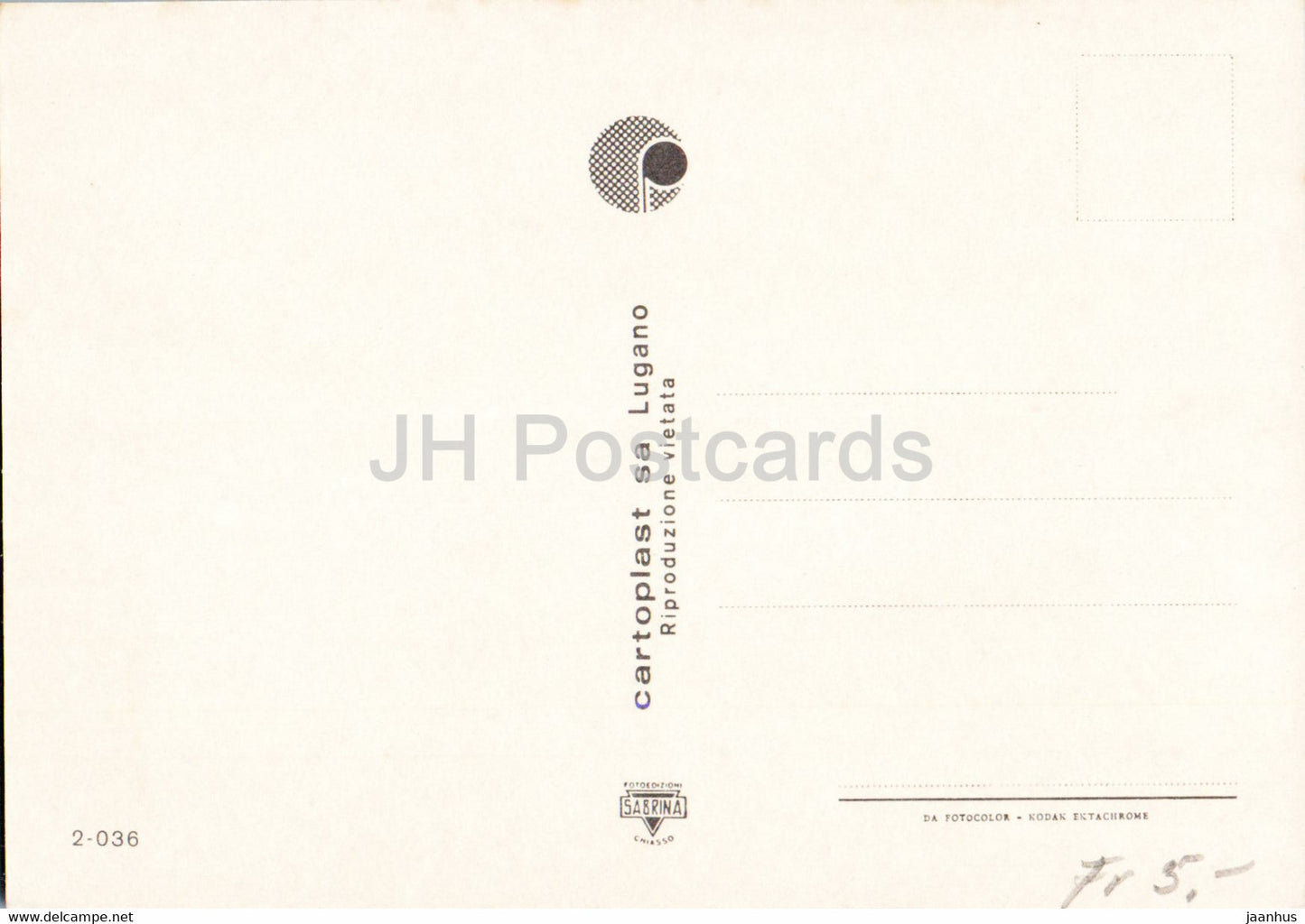 Lugano - Schiff - Cartoplast - Schweiz - unbenutzt