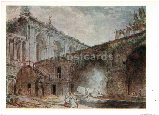 painting by Hubert Robert - Villa Madame near Rome - French art - 1959 - Russia USSR - unused - JH Postcards