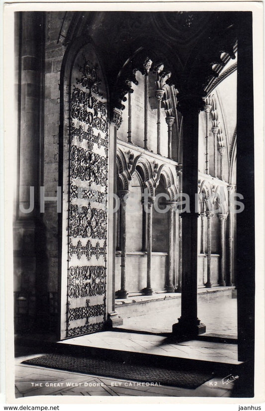 Ely Cathedral - The Great West Doors - K 2 - 1961 - United Kingdom - England - used - JH Postcards