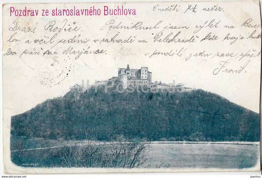 Pozdrav ze staroslavneho Buchlova - old postcard - 1901 - Czech Republic - used - JH Postcards