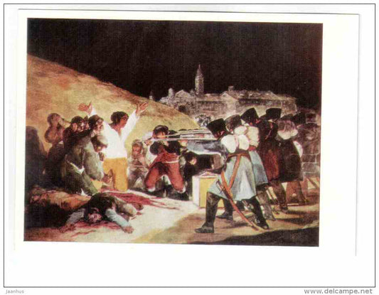 painting by Francisco Goya - The Third Of May: Execution Of The Madrilenos , 1814 - spanish art - unused - JH Postcards