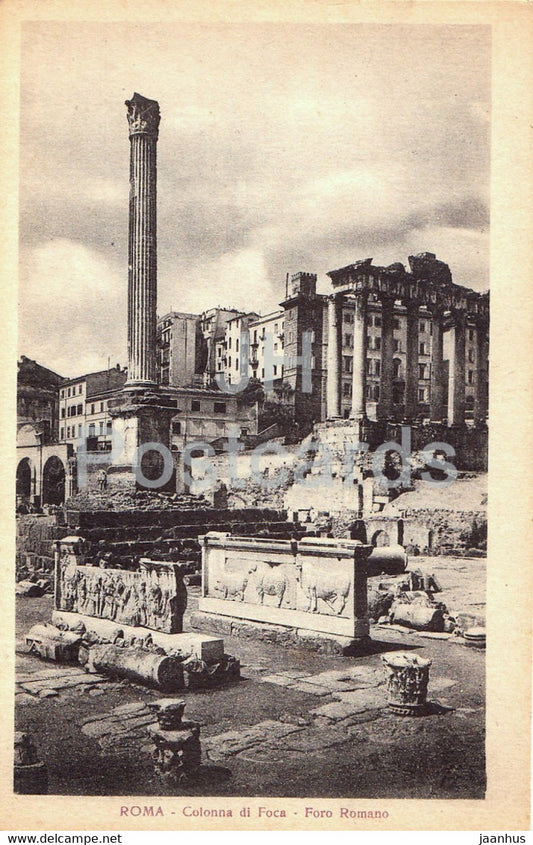 Roma - Rome - Colonna di Foca - Foro Romano - ancient - old postcard - Italy - unused - JH Postcards