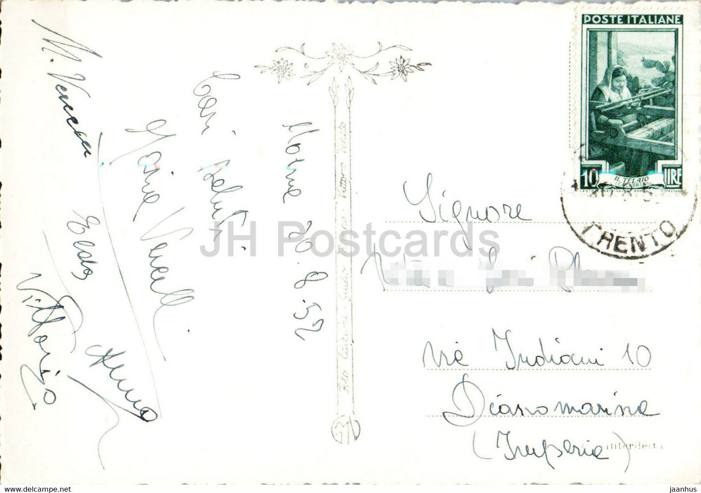 Dolomiti - Panorama di Moena 1200 m in Val di Fassa - old postcard - 1952 - Italy - used