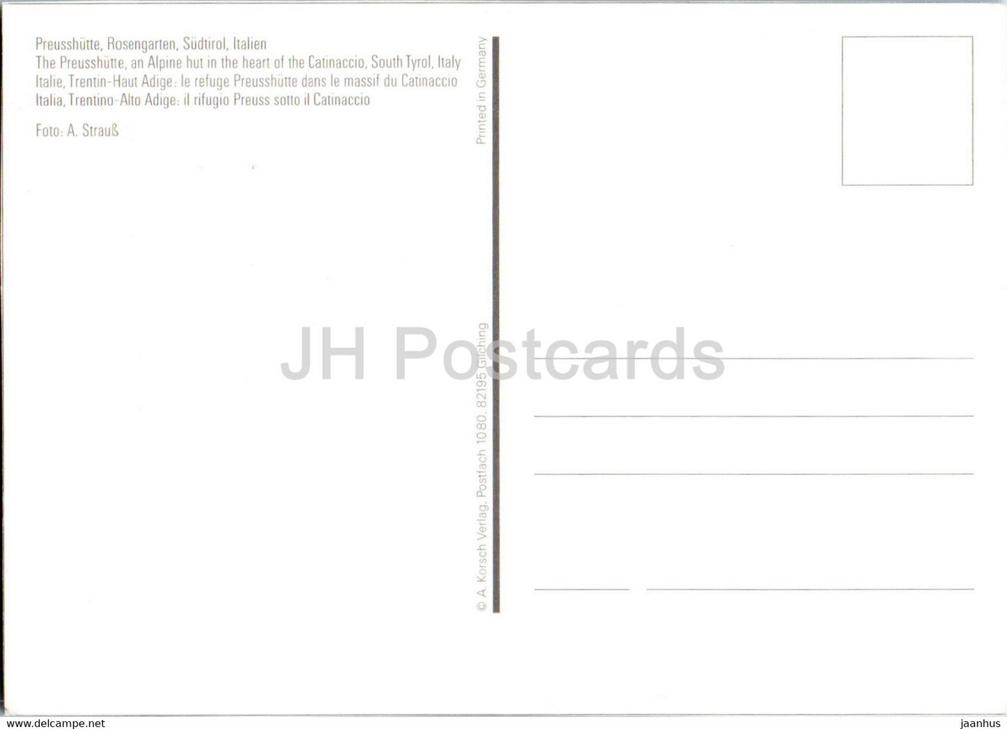 Preusshutte - Rosengarten - Sudtirol - Rifugio Preuss sotto il Catinaccio - Italie - inutilisé