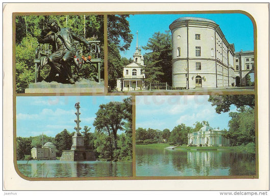 monument to Pushkin - Tsarskoye Selo Lyceum - Museum - Grotto pavilion - Pushkin - 1987 - Russia USSR - unused - JH Postcards