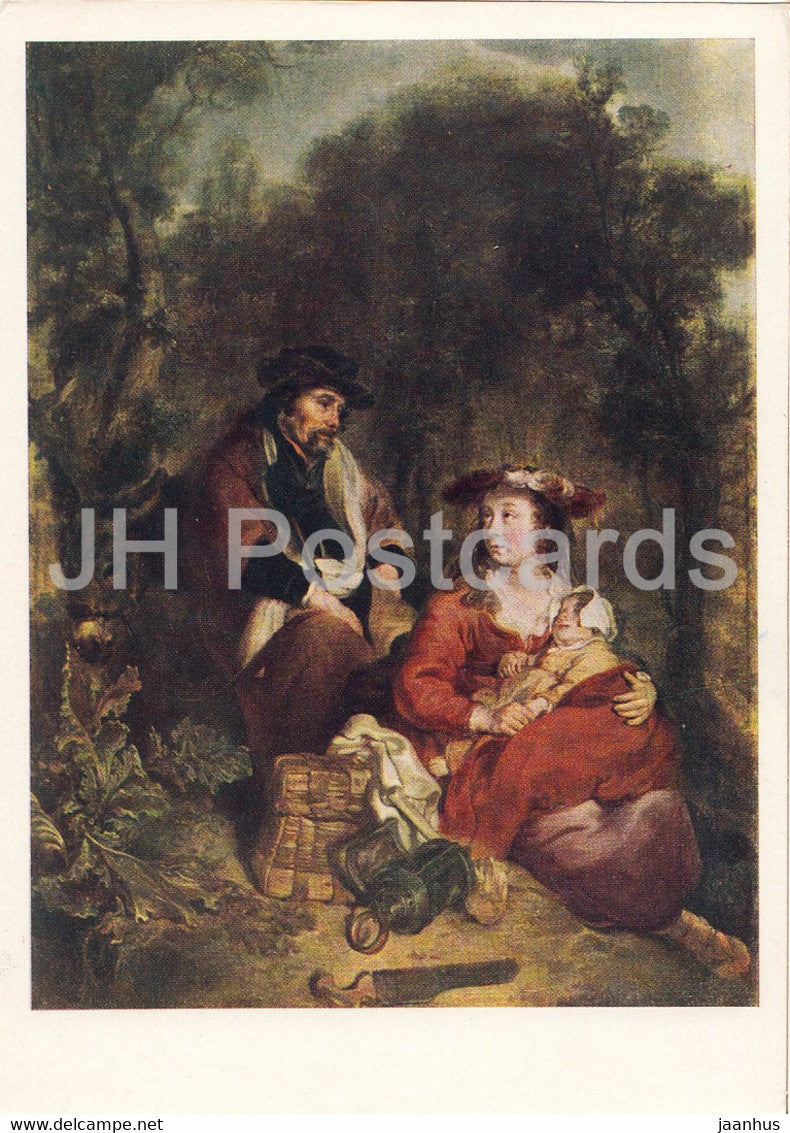 painting by Gerbrand van den Eeckhout - Rest on the road to Egypt - Dutch art - Russia USSR - unused - JH Postcards