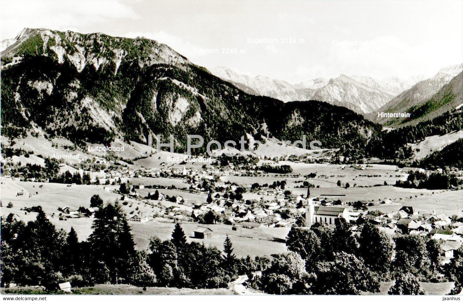 Hohenluftkurorte Hindelang - Bad Oberdorf  - Allgauer Alpen - old postcard - Germany - unused - JH Postcards